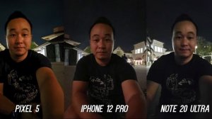 iPhone 12 Pro vs Galaxy Note 20 Ultra vs Pixel 5 Low Light Camera Test Comparison!