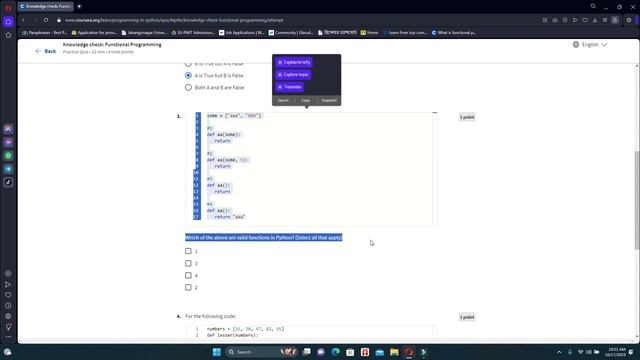 Knowledge check: Functional Programming Coursera | Programming in Python смотреть онлайн