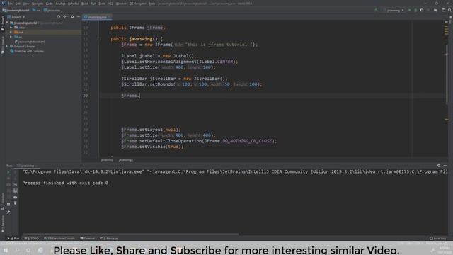 #16 Scrollbar Component Java Swing with GUI Software development tutorial | 2021.