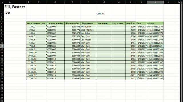 How to use Flash Fill, Fastest Fill Alive in Excel.