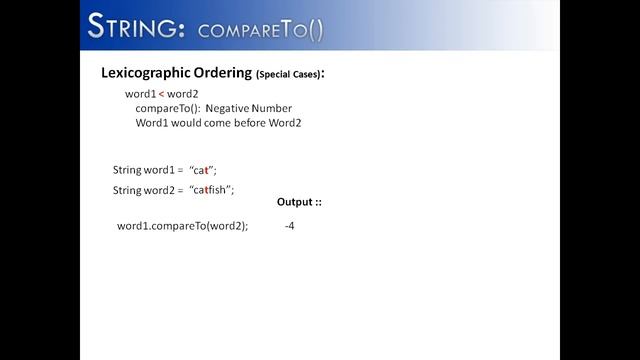 String: compareTo() (Java) смотреть онлайн