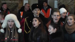 Флешмоб на вокзале в Донецке. Песня из к_ф _Офицеры_ (03.12.2016) (720p)