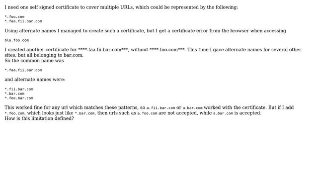 Can I have one self signed SSL certificate with alternate names for two different domains смотреть онлайн