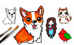 Как нарисовать собаку щенка для детей / Рисунки и раскраски малышам