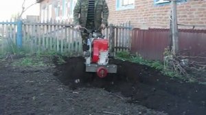 Мотоблок МБ-1 Луч. Работа мотоблоком в полисаднике.