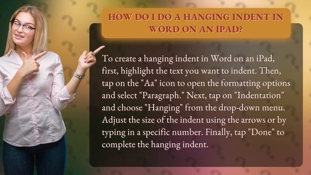 How do I do a hanging indent in Word on an iPad? смотреть онлайн