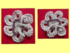 ЦВЕТОК КРЮЧКОМ . ИРЛАНДСКОЕ КРУЖЕВО. Мотив крючком . Объемный цветок крючком .