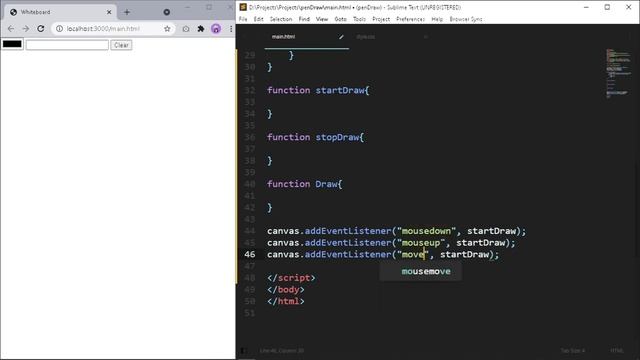 Create the Whiteboard using canvas in JavaScript | New Project | Paint App смотреть онлайн
