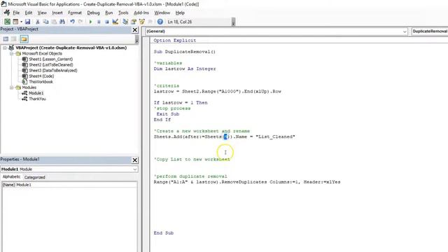 How to create a Duplicate Removal Tool in Excel using VBA  |  Beginner level and up