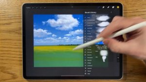 IPAD PAINTING TUTORIAL - Spring fields Landscape in Procreate