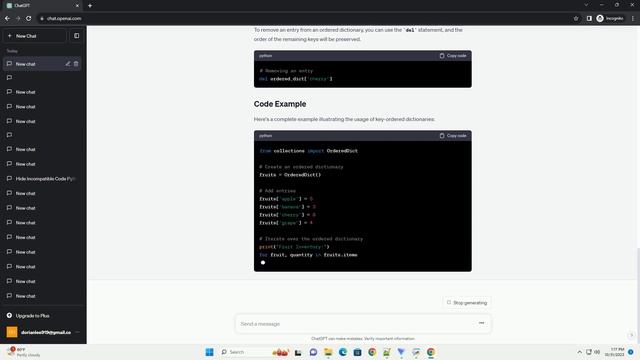 Key ordered dict in Python