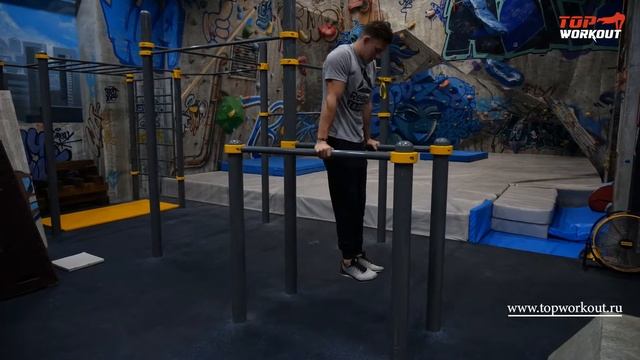 TopWorkout Start. Подъем прямых ног в упоре на брусьях. Версия 2 смотреть онлайн