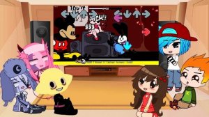 FNF React To VS FNF Ejected - But Mickey Mouse & Oswald Sings It | Fnf Mod Characters Reacts