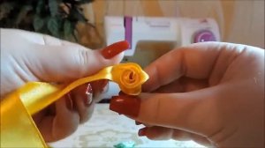 Самые простые розочки из атласных лент