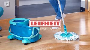 Как мыть полы без разводов с помощью швабры с отжимом и ведром Leifheit Clean Twist