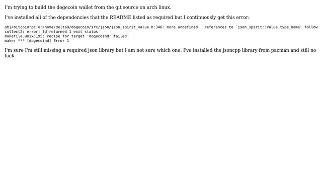 building dogecoin wallet from git on arch linux смотреть онлайн