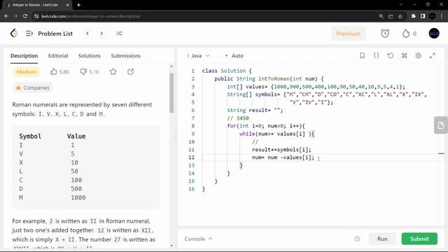12. Integer to Roman #leetcode using java | #dsa #leetcodequestions #leetcodesolution |@GoCoderGo