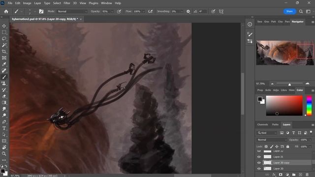 CHAOS AND ORDER: Painting a cosmic horror artwork from scratch | Adobe Photoshop. #photoshop смотреть онлайн