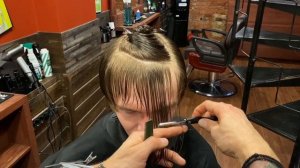 Удлиненная стрижка Комбинация техник Men's cut  Layers  Graduation Full video