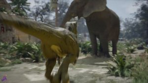 T-Rex Attacks Elephant