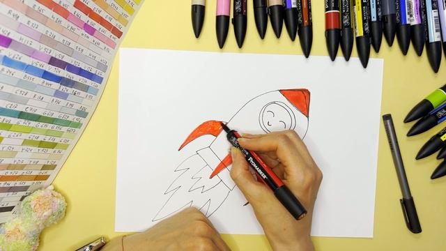 Як намалювати космiчну ракету - Урок 84 смотреть онлайн