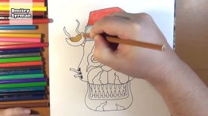 How to draw Nightmare Christmas Freddy, FNAF, Как нарисовать Кошмарного Фредди