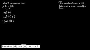 Demostrar que: a(-b) = -(ab) , demostración de números reales