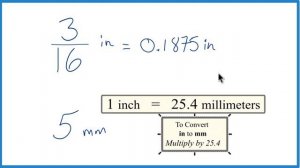 Which is Greater?   3/16 inch or 5 millimeters   (3/16 in or 5 mm)