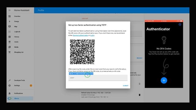 Home Assistant 2 Factor Authentication