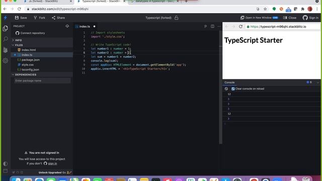 typescript intro, if, for, switch statements | teaching | Questions and answers