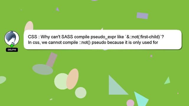 CSS : Why can't SASS compile pseudo_expr like `&::not(:first-child)`? смотреть онлайн