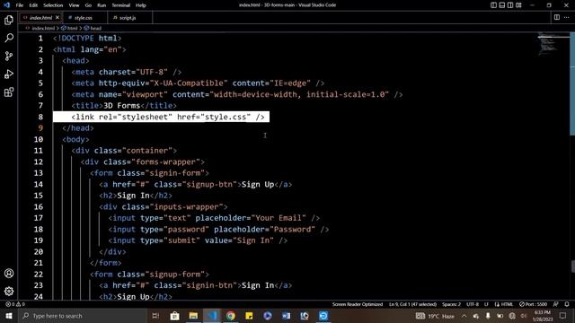 3D form Signup and Signin 3d form Only html CSS and JavaScript with source code ??