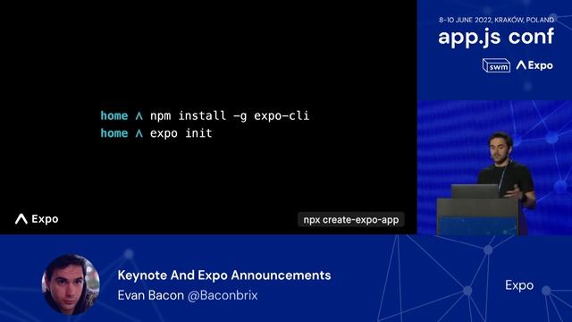 Keynote & Expo announcements | Charlie Cheever, Evan Bacon, Tomasz Sapeta | App.js Conf 2022 смотреть онлайн