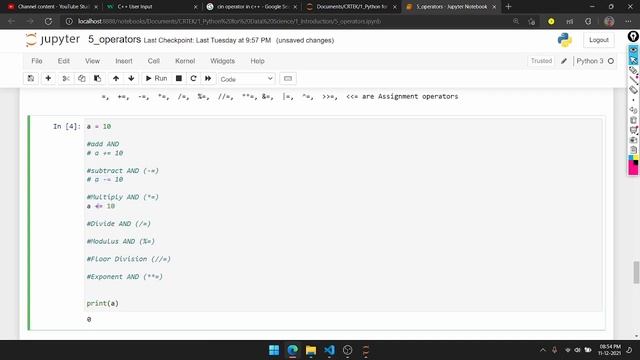 Python Assignment Operators in Python Kannada | PYTHON PROGRAMMING IN KANNADA #19 | Charan H U