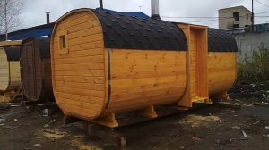 Обзор бани бочки квадро 5м от костромского бондаря