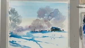 Рисуем зимние этюды акварелью, живой мастер-класс из АртЛокации