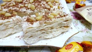 Простой торт из лаваша без выпечки