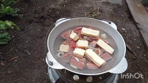 Мясо по кремлёвски в казане на костре. Очень вкусно!!!