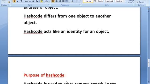 HashCode and its purpose