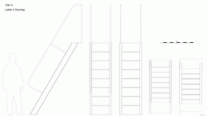 Трап А. Чертёж. Ladder A. Drawings.