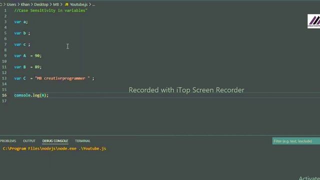 Case sensetive Variable in JavaScript # 7 | javascript tutorial for beginners