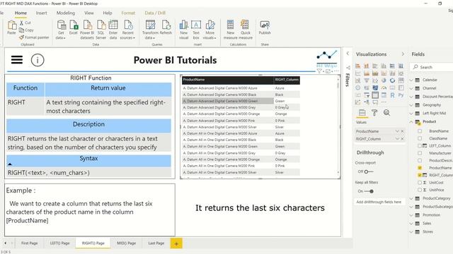 DAX Language - LEFT, RIGHT and MID Functions in Power BI