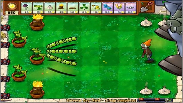 Plants vs Zombies Survival Zombotany 2 - Pea Hypno shroom vs Dr. Zomboss смотреть онлайн