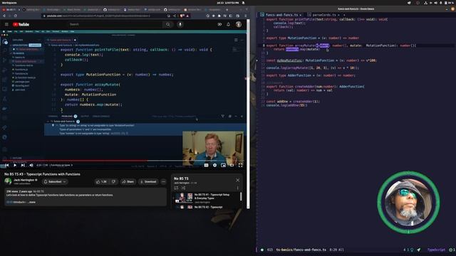 Watch Me Code: Learning TypeScript .... Part 3 - TypeScript Functions with Functions