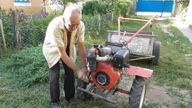 Как завести мотоблок веревкой - лайфхак от тестя!