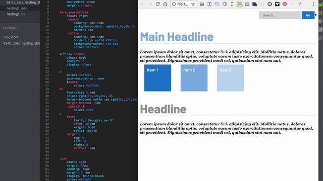 SASS | Nesting Properties смотреть онлайн
