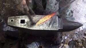 Ковка якутского ножа из советского напильника якутский нож из стали У10 поковка на заказ
