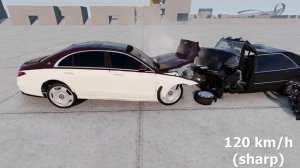 Mercedes-Benz S600 W140 vs Mercedes-Maybach S680 W223 ?200 km/h (each one)?BeamNG.drive CRASH test