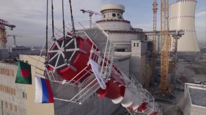 Монтаж вентиляционной трубы весом 100 тонн на АЭС «Руппур»