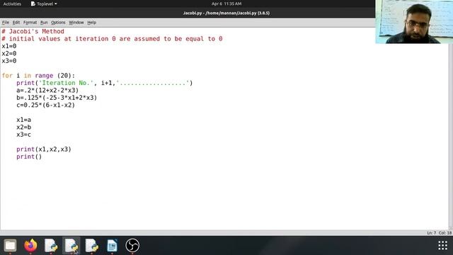 NA-13 | 6 Apr | Python codes | Jacobi's method | Gauss Seidel merhod | Numerical analysis | Numeric